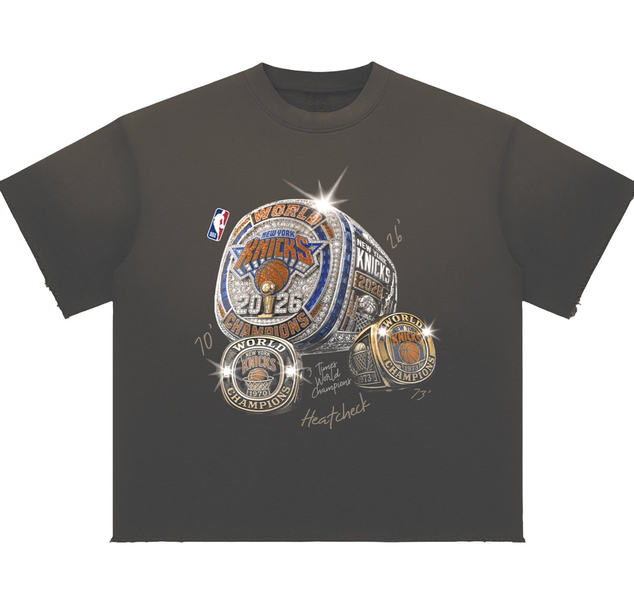 Knicks 3 Rings Champ Sun Fade Tee - Heatcheck